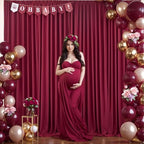 8x10FT Burgundy Backdrop Curtains for Wedding, Wrinkle Free Polyester Photo Backdrop Drapes for Baby Shower, alternate view 5