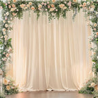 8x10FT Champagne Backdrop Curtains for Wedding Parties, Wrinkle Free Polyester Photography Backdrop Drapes for