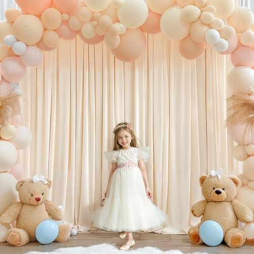 8x10FT Champagne Backdrop Curtains for Wedding Parties, Wrinkle Free Polyester Photography Backdrop Drapes for, alternate