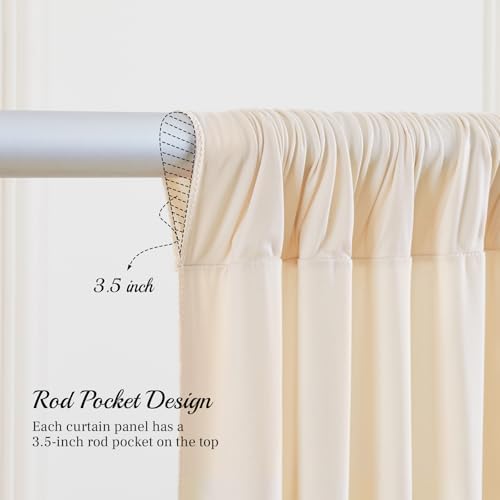 8x10FT Champagne Backdrop Curtains for Wedding Parties, Wrinkle Free Polyester Photography Backdrop Drapes for, alternate