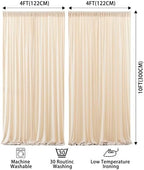 8x10FT Champagne Backdrop Curtains for Wedding Parties, Wrinkle Free Polyester Photography Backdrop Drapes for, alternate