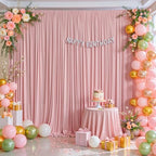 8x10FT Dusty Rose Backdrop Curtains for Wedding Parties, Wrinkle Free Polyester Photography Backdrop Drapes for, alternate