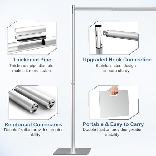 8x10ft Heavy Duty Backdrop Stand with Adjustable Height & Width in 8x10ft, alternate view 4