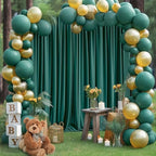 8x10FT Hunter Green Backdrop Curtains for Wedding Parties, Wrinkle Free Polyester Photography Backdrop Drapes, alternate view