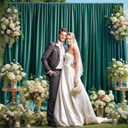 8x10FT Hunter Green Backdrop Curtains for Wedding Parties, Wrinkle Free Polyester Photography Backdrop Drapes, alternate view
