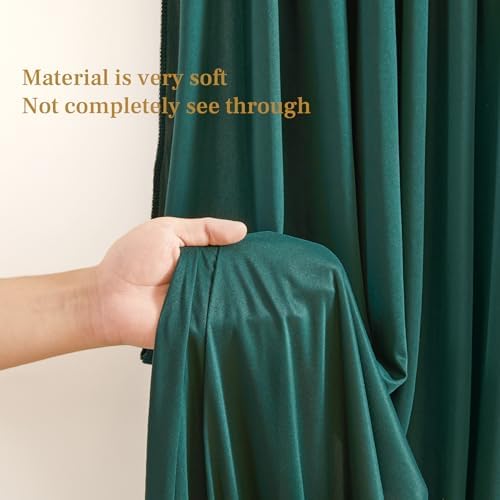8x10FT Hunter Green Backdrop Curtains for Wedding Parties, Wrinkle Free Polyester Photography Backdrop Drapes, alternate view