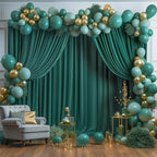 8x10FT Hunter Green Backdrop Curtains for Wedding Parties, Wrinkle Free Polyester Photography Backdrop Drapes, alternate view