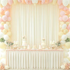 8x10FT Ivory Backdrop Curtains for Wedding Parties, Wrinkle Free Polyester Photography Backdrop Drapes for, alternate view 4