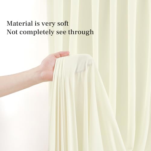 8x10FT Ivory Backdrop Curtains for Wedding Parties, Wrinkle Free Polyester Photography Backdrop Drapes for, alternate view 5