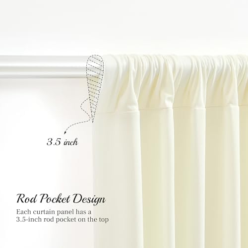 8x10FT Ivory Backdrop Curtains for Wedding Parties, Wrinkle Free Polyester Photography Backdrop Drapes for, alternate view 6