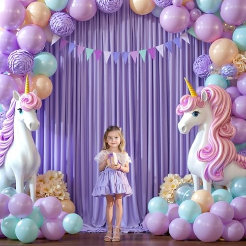 8x10FT Lavender Backdrop Curtains for Wedding Parties, Wrinkle Free Polyester Photography Backdrop Drapes for, alternate view