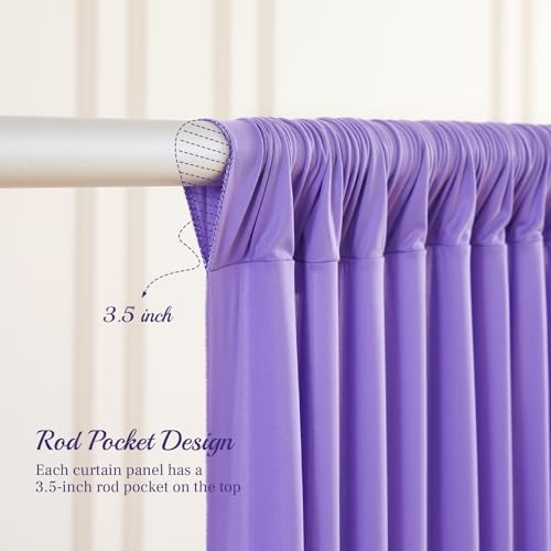 8x10FT Lavender Backdrop Curtains for Wedding Parties, Wrinkle Free Polyester Photography Backdrop Drapes for, alternate view
