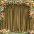8x10FT Light Brown Backdrop Curtains for Wedding Parties, Wrinkle Free Polyester Photography Backdrop Drapes for