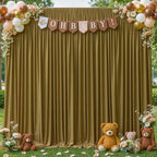 8x10FT Light Brown Backdrop Curtains for Wedding Parties, Wrinkle Free Polyester Photography Backdrop Drapes for, alternate