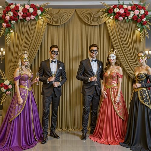 8x10FT Light Brown Backdrop Curtains for Wedding Parties, Wrinkle Free Polyester Photography Backdrop Drapes for, alternate