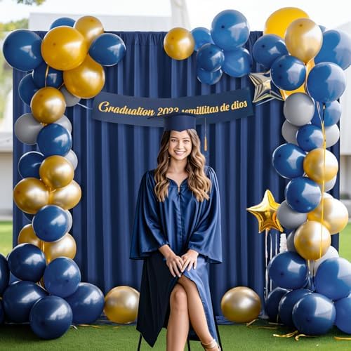 8x10FT Navy Blue Backdrop Curtains for Wedding Parties, Wrinkle Free Polyester Photography Backdrop Drapes for, alternate