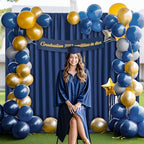 8x10FT Navy Blue Backdrop Curtains for Wedding Parties, Wrinkle Free Polyester Photography Backdrop Drapes for, alternate