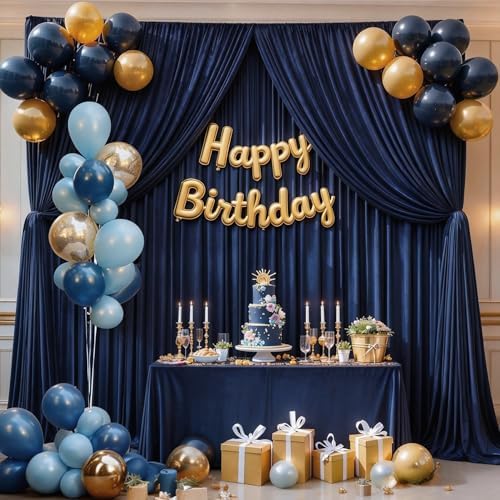 8x10FT Navy Blue Backdrop Curtains for Wedding Parties, Wrinkle Free Polyester Photography Backdrop Drapes for, alternate