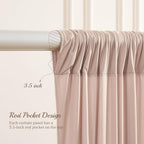 8x10FT Nude Backdrop Curtains for Wedding Parties, Wrinkle Free Polyester Photography Backdrop Drapes for, alternate view 2