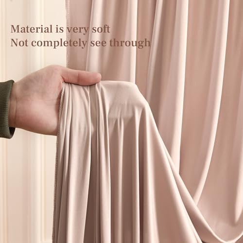 8x10FT Nude Backdrop Curtains for Wedding Parties, Wrinkle Free Polyester Photography Backdrop Drapes for, alternate view 3