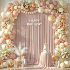 8x10FT Nude Backdrop Curtains for Wedding Parties, Wrinkle Free Polyester Photography Backdrop Drapes for, alternate view 4