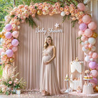 8x10FT Nude Backdrop Curtains for Wedding Parties, Wrinkle Free Polyester Photography Backdrop Drapes for, alternate view 7