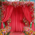 8x10FT Red Backdrop Curtains for Wedding Parties, Wrinkle Free Polyester Photo Backdrop Drapes for Birthday Baby, alternate