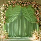 8x10FT Sage Green Backdrop Curtains for Wedding Parties, Wrinkle Free Polyester Photography Backdrop Drapes for, alternate