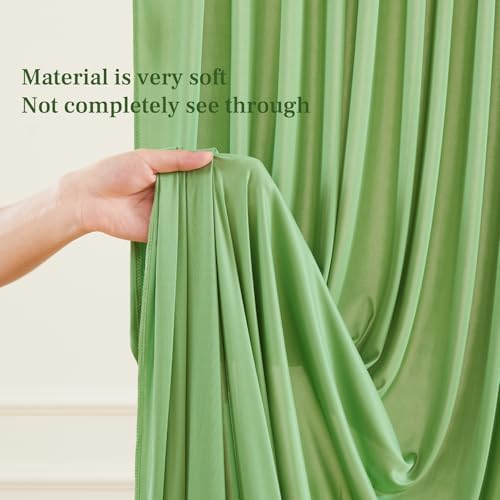 8x10FT Sage Green Backdrop Curtains for Wedding Parties, Wrinkle Free Polyester Photography Backdrop Drapes for, alternate