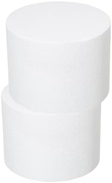 8x6 Inch Foam Dummy Round Cake for Crafts 2 PCS for DIY Projects in 8x6 Inch in white, alternate view 4