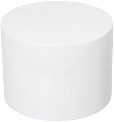 8x6 Inch Foam Dummy Round Cake for Crafts 2 PCS for DIY Projects in 8x6 Inch in white, alternate view 5