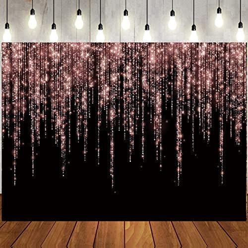 8x6ft Black and Gold Backdrop Golden Spots Backdrop Vintage Astract Background for Family Birthday Party Newborn, alternate