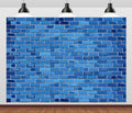 8x6ft Blue Brick Wall Backdrop Brick Wall Birthday Party Decor Photography Background Blue Stone Brick Wall