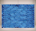 8x6ft Blue Brick Wall Backdrop Brick Wall Birthday Party Decor Photography Background Blue Stone Brick Wall, alternate view 3