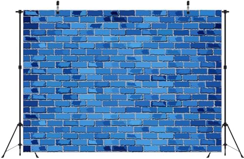 8x6ft Blue Brick Wall Backdrop Brick Wall Birthday Party Decor Photography Background Blue Stone Brick Wall, alternate view 4