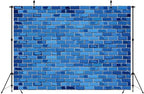 8x6ft Blue Brick Wall Backdrop Brick Wall Birthday Party Decor Photography Background Blue Stone Brick Wall, alternate view 4