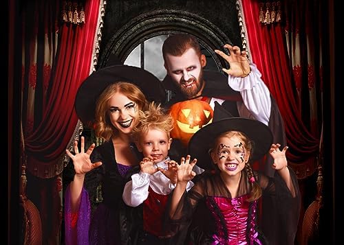 8X6FT Halloween Backdrop Haunted House Background Halloween Party Decoration Banner F82 in 8X6FT in Red, alternate view 4