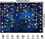 8x6ft Twinkle Twinkle Little Star Backdrops Navy Blue Galaxy Starry Night Gold Stars Photography Background for, alternate