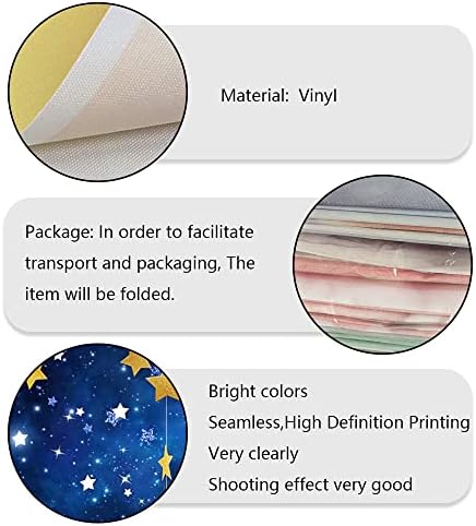 8x6ft Twinkle Twinkle Little Star Backdrops Navy Blue Galaxy Starry Night Gold Stars Photography Background for, alternate