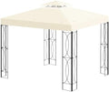 8x8 Canopy Replacement Top for Gazebo, Double Tier, Beige in Beige