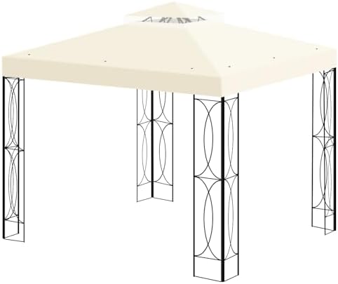 8x8 Canopy Replacement Top for Gazebo, Double Tier, Beige in Beige