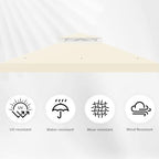 8x8 Canopy Replacement Top for Gazebo, Double Tier, Beige in Beige, alternate view 4