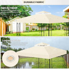 8x8 Canopy Replacement Top for Gazebo, Double Tier, Beige in Beige, alternate view 5