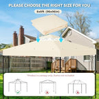8x8 Canopy Replacement Top for Gazebo, Double Tier, Beige in Beige, alternate view 6