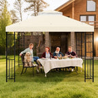 8x8 Canopy Replacement Top for Gazebo, Double Tier, Beige in Beige, alternate view 7