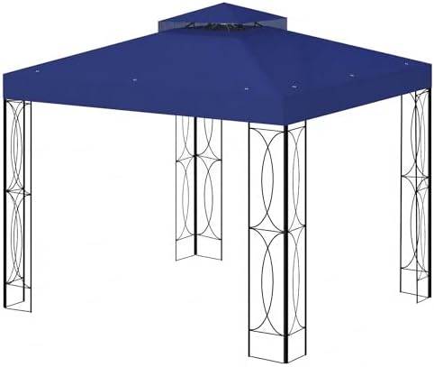 8x8 Canopy Replacement Top for Gazebo, Double Tier, Blue in Blue