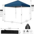 8X8 FT Pop Up Canopy, Outdoor Instant Canopy Tent w/Carrying Bag, Portable Gazebo Shelter for Wedding Party, alternate view 3
