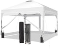 8x8 FT Pop Up Canopy Tent with One Push Setup, Setup Gazebo with 4 PVC Transparent Sidewalls, Easy Carry for