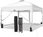 8x8 FT Pop Up Canopy Tent with One Push Setup, Setup Gazebo with 4 PVC Transparent Sidewalls, Easy Carry for