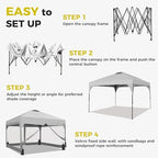 8x8 FT Pop Up Canopy Tent with One Push Setup, Setup Gazebo with 4 PVC Transparent Sidewalls, Easy Carry for, alternate view